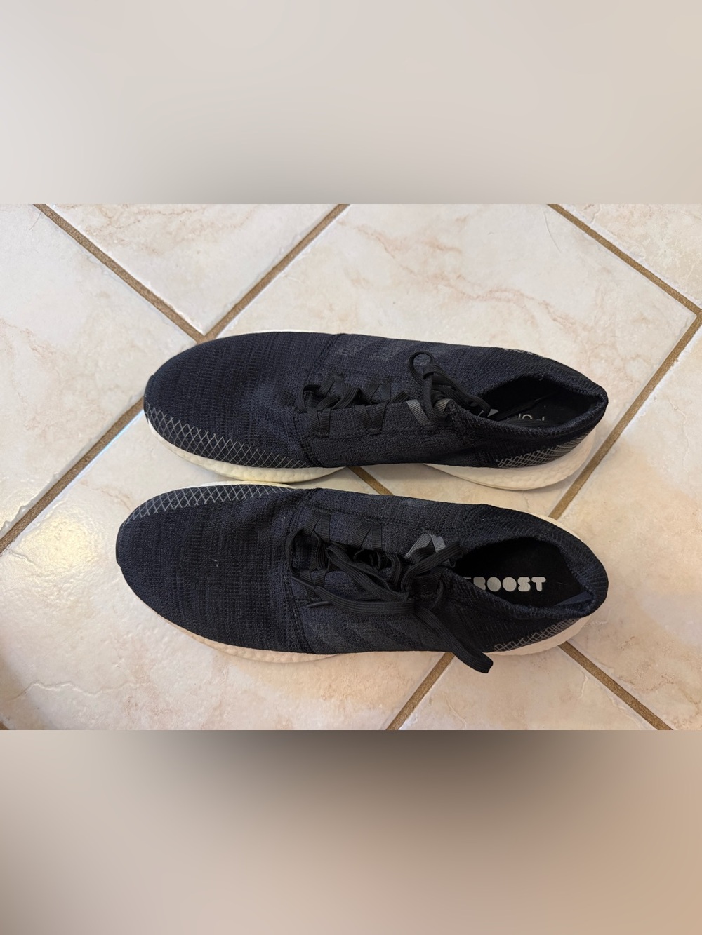 adidas Black Knit Running Sneakers with Boost Midsole